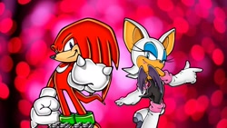 Size: 1920x1080 | Tagged: safe, artist:soniclover82, knuckles the echidna, rouge the bat, duo, wallpaper