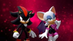 Size: 1920x1080 | Tagged: safe, artist:soniclover82, rouge the bat, shadow the hedgehog, 3d, duo, wallpaper