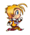 Size: 3499x4062 | Tagged: safe, artist:shadow-luna, miles "tails" prower, human, 2014, chibi, clenched fists, clothes, freckles, frown, gloves, goggles, goggles around neck, humanized, jacket, looking offscreen, nike mouth, outline, pants, running, shoes, simple background, solo, transparent background