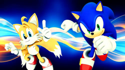 Size: 1192x670 | Tagged: safe, artist:soniclover82, miles "tails" prower, sonic the hedgehog, 3d, alternate version, duo, wallpaper