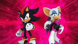 Size: 1920x1080 | Tagged: safe, artist:soniclover82, rouge the bat, shadow the hedgehog, 3d, duo, wallpaper