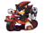 Size: 1000x744 | Tagged: safe, artist:ladygt, shadow the hedgehog, 2012, classic shadow, frown, gun, holding something, looking at viewer, outline, pointing gun at viewer, purple outline, shadow's logo, simple background, sitting, solo, this won't end well, too cute to be taken seriously, transparent background, tricycle, weapon
