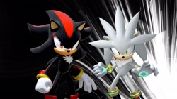 Size: 1920x1080 | Tagged: safe, artist:soniclover82, shadow the hedgehog, silver the hedgehog, 3d, duo, wallpaper