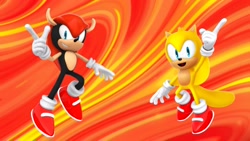Size: 1920x1080 | Tagged: safe, artist:nibroc-rock, artist:soniclover82, mighty the armadillo, ray the flying squirrel, 3d, duo, wallpaper