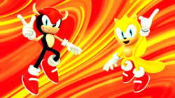 Size: 1192x670 | Tagged: safe, artist:nibroc-rock, artist:soniclover82, mighty the armadillo, ray the flying squirrel, 3d, alternate version, duo, wallpaper