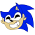 Size: 2048x2048 | Tagged: safe, artist:marsupial-emojigraphs, sonic the hedgehog, hedgehog, 2025, cheek fluff, clenched teeth, ear fluff, eyes closed, flat colors, head only, heart, simple background, smile, solo, transparent background