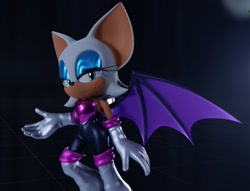 Size: 2048x1564 | Tagged: safe, artist:ladylunanova, rouge the bat, 3d, abstract background, lidded eyes, looking at viewer, solo
