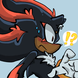 Size: 474x474 | Tagged: safe, artist:daniieiei, shadow the hedgehog, exclamation mark, icon, question mark, solo