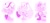 Size: 1000x455 | Tagged: safe, artist:zhampip, dr. starline, tangle the lemur, whisper the wolf, 2025, cute, eye clipping through hair, eyes closed, faux sticker, flat colors, frown, looking offscreen, looking up, monochrome, outline, pink, simple background, smile, trio, white background