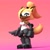 Size: 2048x2048 | Tagged: safe, artist:were_whisp, whisper the wolf, 2025, 3d, clenched fist, fangs, female, gradient background, looking at viewer, one eye closed, smile, smiling at viewer, solo, standing
