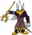 Size: 879x954 | Tagged: safe, artist:kyurem2424, imperator ix, echidna, albino, alternate universe, au:sonic world travel, crown, holding something, no power pattern, robe, simple background, solo, staff, white background