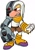 Size: 669x964 | Tagged: safe, artist:kyurem2424, echidna, albino, alternate universe, au:sonic world travel, brass knuckles, clenched teeth, cyborg, dr. zachary, looking offscreen, no power pattern, simple background, solo, white background