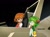 Size: 839x629 | Tagged: safe, chris thorndyke, cosmo the seedrian, human, seedrian, sonic x, duo, female, looking at each other, male, nighttime, screencap, star (sky)