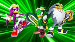 Size: 1920x1080 | Tagged: safe, artist:soniclover82, jet the hawk, storm the albatross, wave the swallow