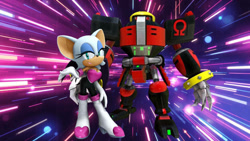 Size: 1192x670 | Tagged: safe, artist:soniclover82, e-123 omega, rouge the bat