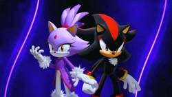 Size: 1192x670 | Tagged: safe, artist:soniclover82, blaze the cat, shadow the hedgehog