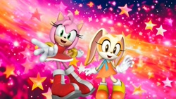 Size: 1920x1080 | Tagged: safe, artist:soniclover82, amy rose, cream the rabbit