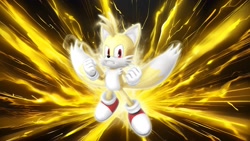 Size: 1920x1080 | Tagged: safe, artist:soniclover82, miles "tails" prower, super tails, super form