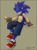 Size: 449x600 | Tagged: safe, artist:souldreamx, sonic the hedgehog, hedgehog, 2004, beige background, fingerless gloves, male, pants, simple background, soap shoes