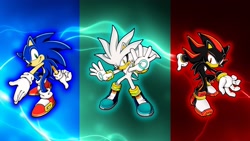 Size: 1920x1080 | Tagged: safe, artist:soniclover82, shadow the hedgehog, silver the hedgehog, sonic the hedgehog