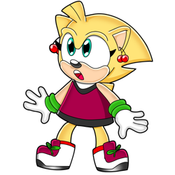 Size: 1280x1280 | Tagged: safe, artist:dragon22551, tania the hedgehog, hedgehog, sonic underground, 2023, clothes, eyelashes, looking up, mouth open, solo, standing, uekawa style