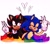 Size: 2048x1820 | Tagged: safe, artist:finalbiohazard, shadow the hedgehog, sonic the hedgehog, 2025, duo, face paint, gay, gay pride, heart, linking arms, nonbinary, nonbinary pride, nonbinary shadow, pride, pride flag, shadow x sonic, shipping, signature, smile, trans boy sonic, trans male, trans pride, transgender