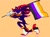 Size: 2048x1523 | Tagged: safe, artist:finalrushed, shadow the hedgehog, 2021, flag, holding something, looking at viewer, nonbinary, nonbinary pride, nonbinary shadow, orange background, pride, pride flag, simple background, solo, solo nonbinary