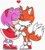 Size: 304x336 | Tagged: safe, artist:nintendomaximus, amy rose, miles "tails" prower, 2005, amy x tails, classic tails, duo, eyes closed, flat colors, heart, holding hands, kiss, shipping, simple background, standing, straight, traditional media, white background