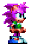 Size: 104x148 | Tagged: safe, artist:motorroach, amy rose, sonic mania, 16-bit, 2016, animated, classic amy, gif, hands behind back, idle, infinite loop, looking offscreen, mania style, pixel art, simple background, smile, solo, sprite, standing, transparent background, wiggling