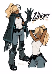 Size: 1454x2048 | Tagged: safe, artist:kiioki11, whisper the wolf, human, female, humanized, ponytail, solo