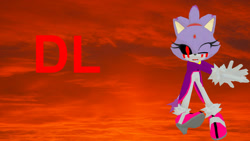Size: 1024x576 | Tagged: safe, artist:waleedtariqmmd, blaze the cat, oc, oc:blaze.exe, 3d, blood, mmd, solo