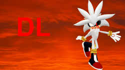 Size: 1024x576 | Tagged: safe, artist:waleedtariqmmd, silver the hedgehog, oc, oc:silver.exe, 3d, blood, mmd, solo