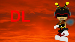 Size: 1024x576 | Tagged: safe, artist:waleedtariqmmd, charmy bee, oc, oc:charmy.exe, 3d, black sclera, mmd, no pupils, solo