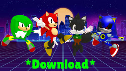 Size: 1192x670 | Tagged: safe, artist:waleedtariqmmd, oc, oc:chuckles the echidna, oc:elijah do the hedgehog, oc:jacob the hedgehog, oc:waleed the fox, mmd