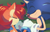 Size: 1402x886 | Tagged: safe, artist:risziarts, sally acorn, sonic the hedgehog, chipmunk, hedgehog, 2024, duo, female, grass, hands together, lying down, male, sally x sonic, sally's ringblader outfit, shipping, sleeping, straight