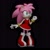 Size: 1620x1620 | Tagged: safe, artist:m_ariel_e, amy rose, 2025, 3d, alternate hairstyle, black background, mouth open, simple background, solo, standing