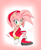 Size: 1773x2177 | Tagged: safe, artist:un-genesis, amy rose, hedgehog, 2012, blushing, eye clipping through hair, eyelashes, female, gradient background, heart, sitting, smile, smiling at viewer, solo, solo female