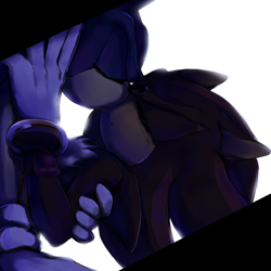 Size: 1300x1300 | Tagged: safe, artist:un-genesis, shadow the hedgehog, sonic the hedgehog, hedgehog, 2016, clenched teeth, duo, duo male, eyes closed, gay, holding each other, kiss, kiss on cheek, male, males only, shadow x sonic, shipping