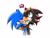 Size: 1000x750 | Tagged: safe, artist:hoshinousagi, shadow the hedgehog, sonic the hedgehog, 2011, blushing, duo, eyes closed, gay, heart, holding each other, hugging, kiss, shadow x sonic, shipping, simple background, white background
