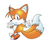 Size: 857x753 | Tagged: safe, artist:iamthebeast87, miles "tails" prower, fox, 2022, classic style, classic tails, looking at viewer, male, pointing, posing, redraw, simple background, smile, smiling at viewer, solo, style emulation, white background
