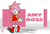 Size: 1024x702 | Tagged: safe, artist:swiftglimmer, amy rose, 2021, abstract background, alternate eye color, alternate hairstyle, brown eyes, character name, english text, hand on hip, looking at viewer, mouth open, open smile, redesign, signature, smile, smiling at viewer, solo, standing, style emulation, text, uekawa style, walking