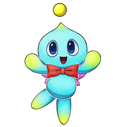 Size: 1024x1024 | Tagged: safe, artist:nowykowski, cheese (chao), chao, 2020, agender, hands up, looking at viewer, mouth open, neutral chao, open smile, outline, simple background, smile, solo, solo agender, transparent background