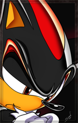 Size: 351x550 | Tagged: safe, artist:soerw, shadow the hedgehog, hedgehog, 2009, close-up, frown, looking down, signature, solo, style emulation, uekawa style