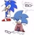 Size: 1107x1161 | Tagged: safe, artist:oudooooon427, nicky, sonic the hedgehog, hedgehog, 2025, duo, english text, glasses, holding something, japanese text, kneeling, male, simple background, sonic the hedgehog (shogakukan), sword, white background