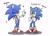 Size: 1735x1256 | Tagged: safe, artist:oudooooon427, sonic the hedgehog, hedgehog, sonic the hedgehog (2020), 2025, duo, english text, looking at them, male, self paradox, simple background, smile, sparkles, standing, white background, wink