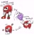 Size: 1966x2048 | Tagged: safe, artist:oudooooon427, knuckles the echidna, 2025, cute, eating, food, fruit, grapes, holding something, japanese text, knucklebetes, mouth open, simple background, solo, white background
