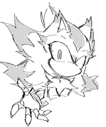 Size: 710x852 | Tagged: safe, artist:haako_060, mephiles the dark, 2026, hand out, line art, looking at viewer, monochrome, no mouth, reaching out, reaching towards the viewer, simple background, solo, white background