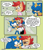 Size: 1352x1557 | Tagged: safe, artist:risziarts, sonia acorn, sonic the hedgehog, chipmunk, hedgehog, 2023, angry, child, comic, dialogue, duo, english text, father and child, father and daughter, king sonic, laughing, offscreen character, parent:sally, parent:sonally, parent:sonic, speech bubble