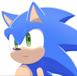 Size: 2000x1992 | Tagged: safe, artist:oudooooon427, sonic the hedgehog, 2025, simple background, solo, white background
