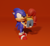 Size: 1372x1252 | Tagged: safe, artist:angelicaannabelle00, sally acorn, sonic the hedgehog, chipmunk, hedgehog, hybrid, squirrel, 2023, 3d, blender, classic sally, classic sonic, dic, duo, female, kiss, kiss on cheek, male, sally x sonic, sally's vest and boots, shadow (lighting), shipping, sonic satam, straight